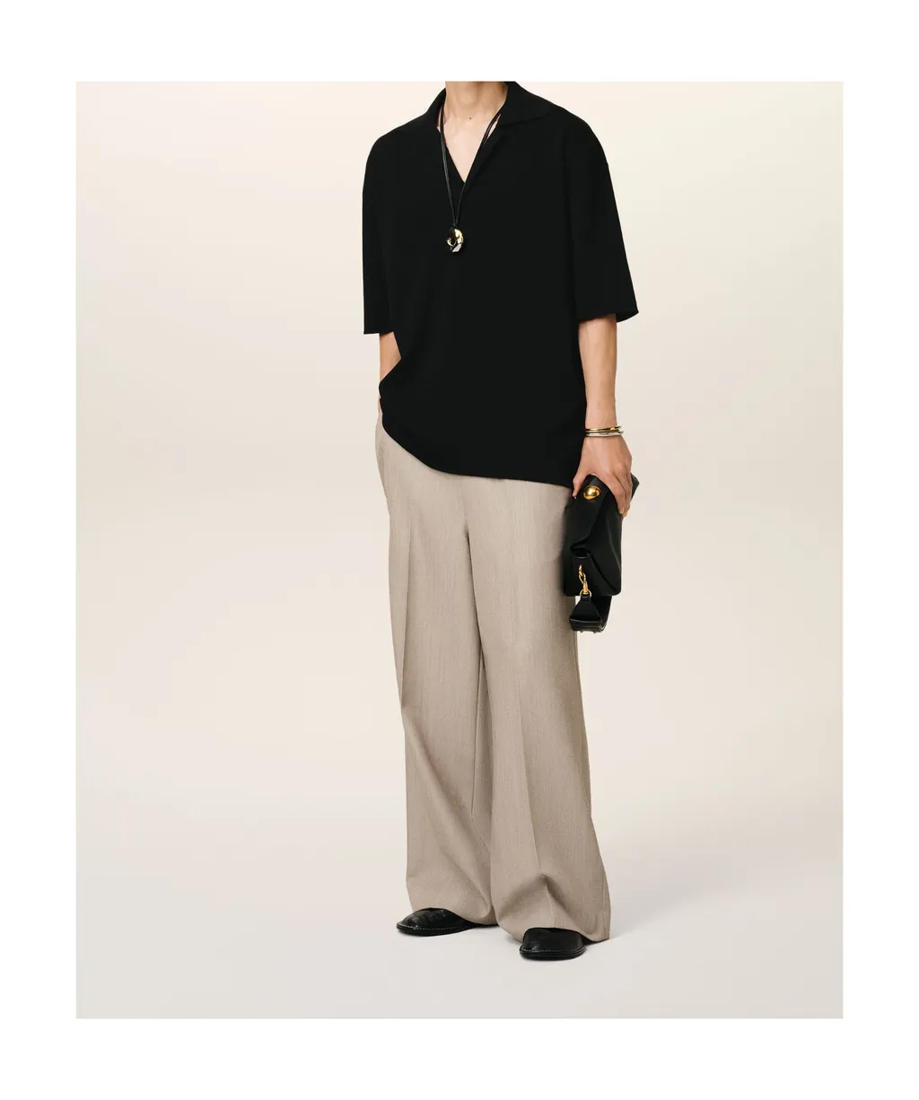 Ami Paris Short Sleeved V-Neck Polo Top