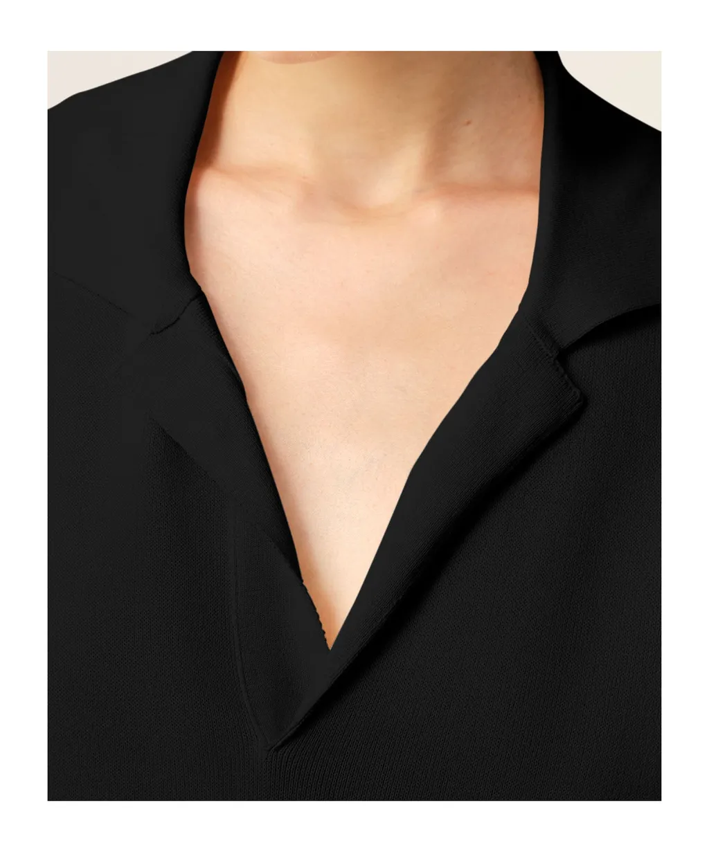 Ami Paris Short Sleeved V-Neck Polo Top