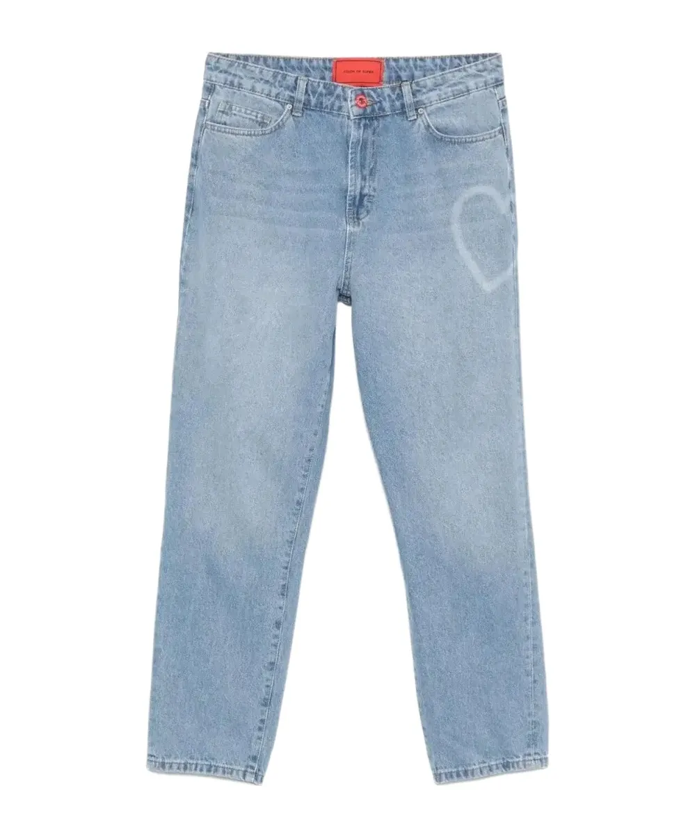 Heart-Print Jeans