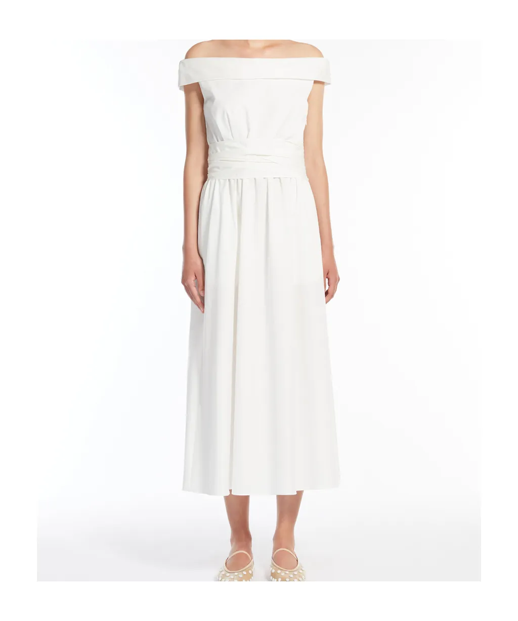 Off-The-Shoulder Poplin Dress
