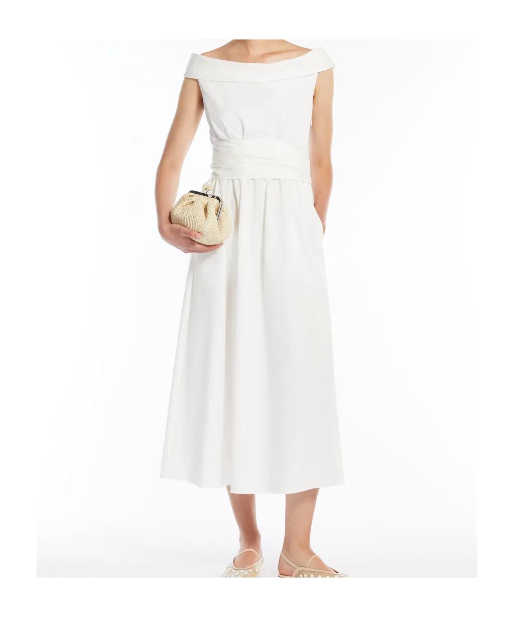 Off-The-Shoulder Poplin Dress