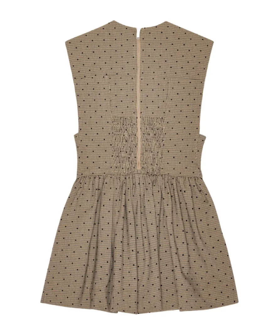 Brown Flock Suiting Corset Mini Dress