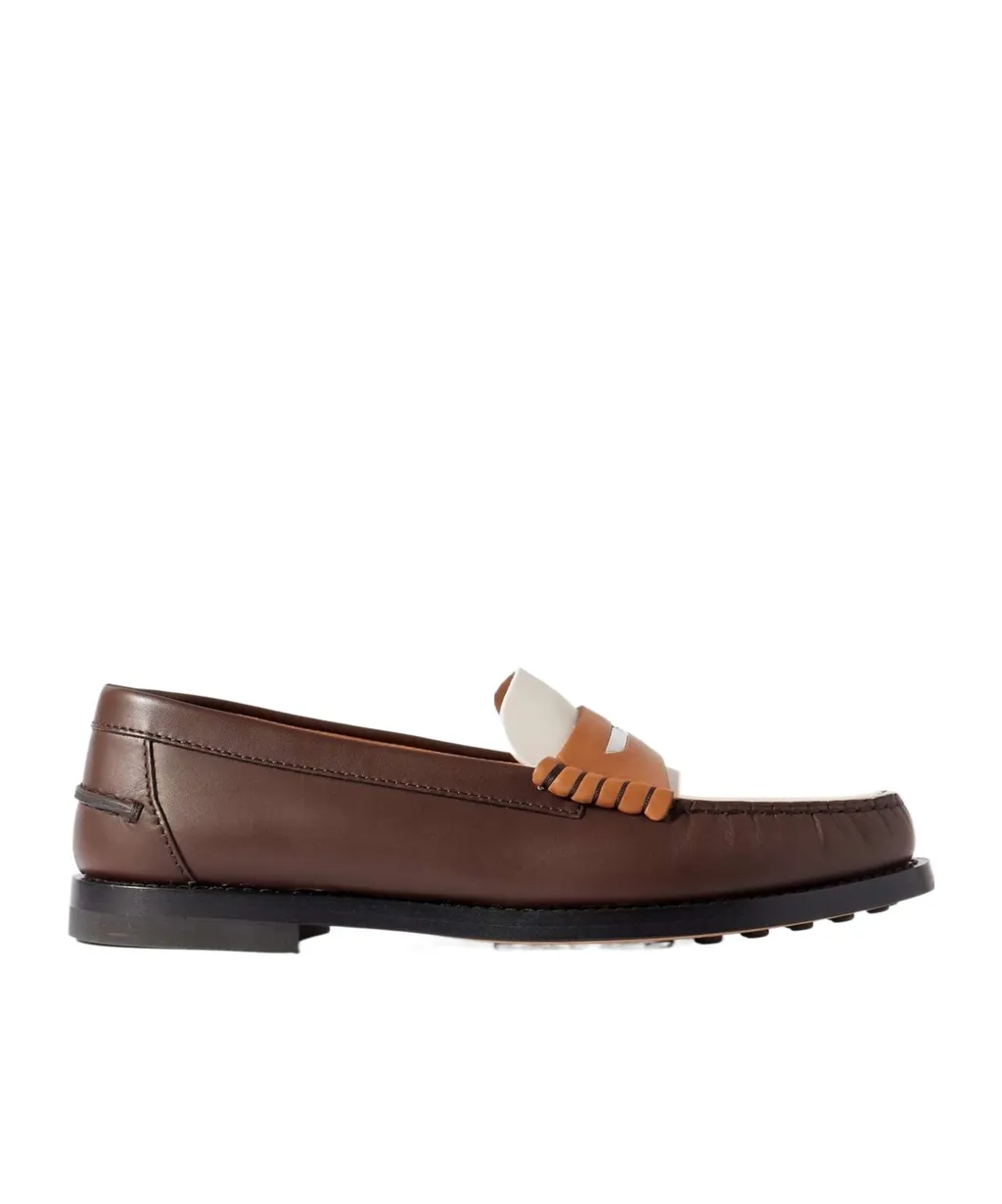 Tod's Logo Plaque Panelled Loafers