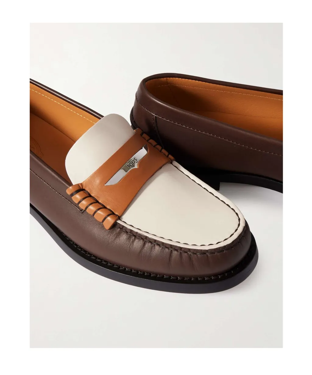 Tod's Logo Plaque Panelled Loafers