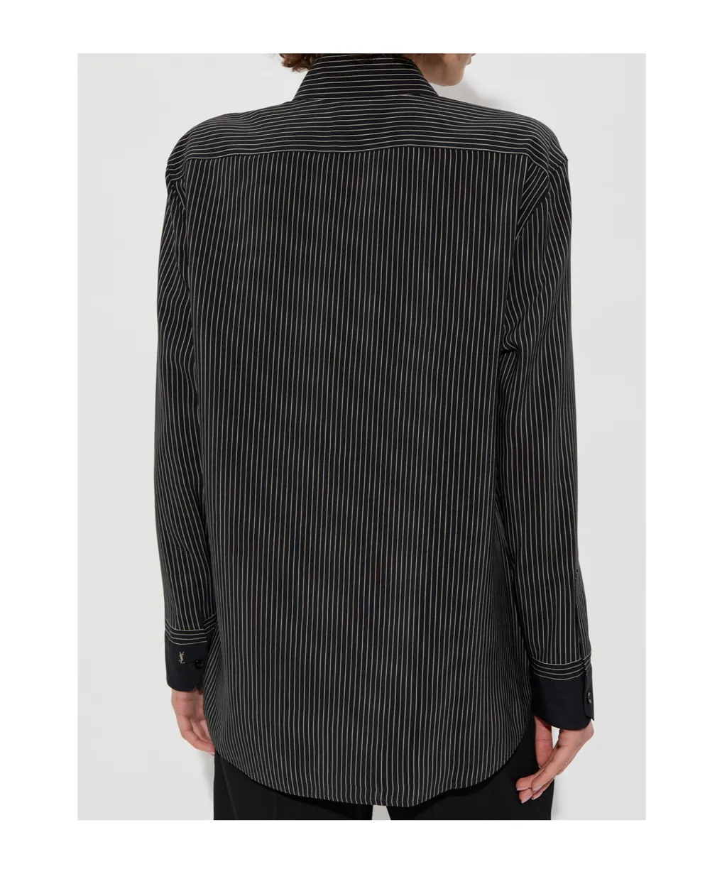 Saint Laurent Striped Button-Up Shirt