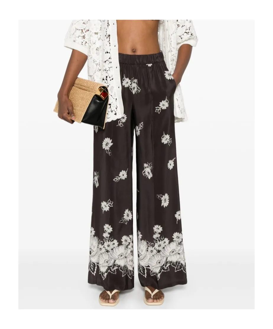 P.A.R.O.S.H. Floral Wide-Leg Pants