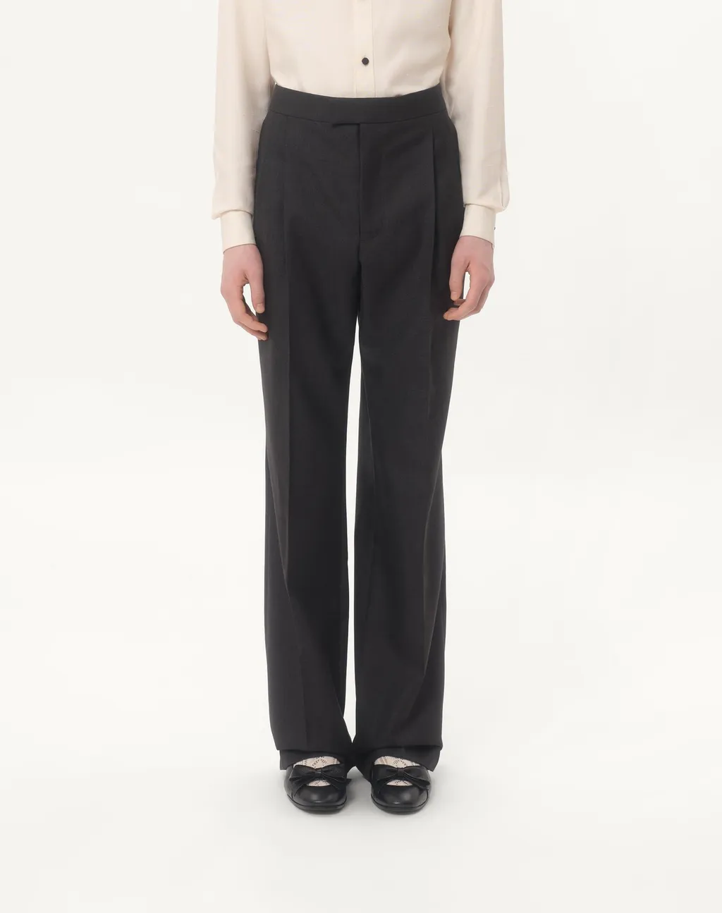Valentino	Gabardine Straight Leg Pants