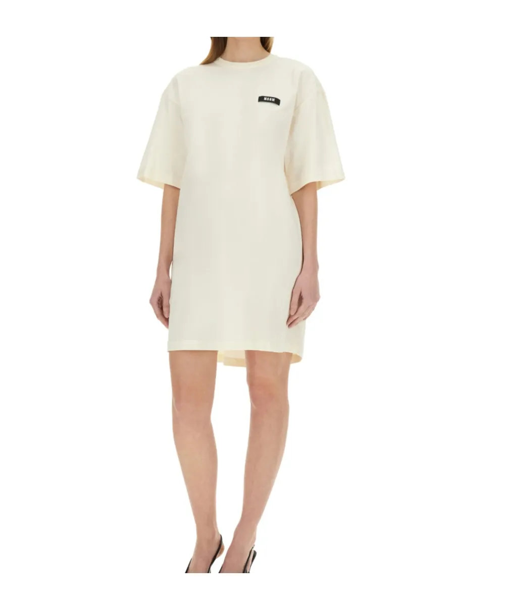 Msgm Logo Patch Drawstring Dress