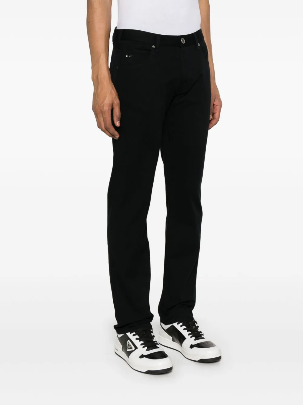 Emporio Armani Logo Plaque Slim Fit Jeans