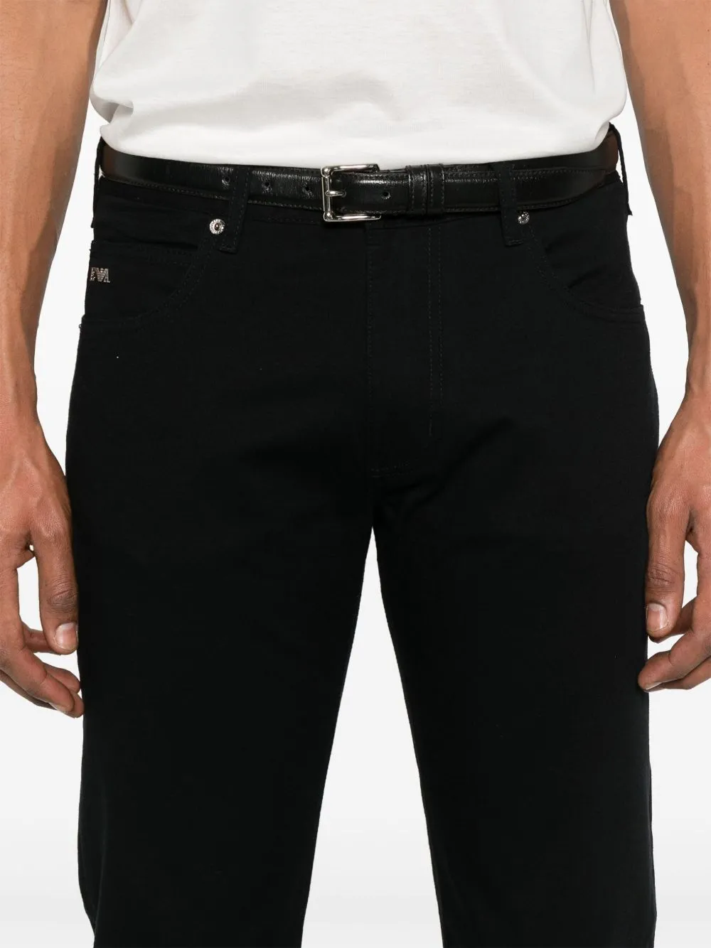 Emporio Armani Logo Plaque Slim Fit Jeans