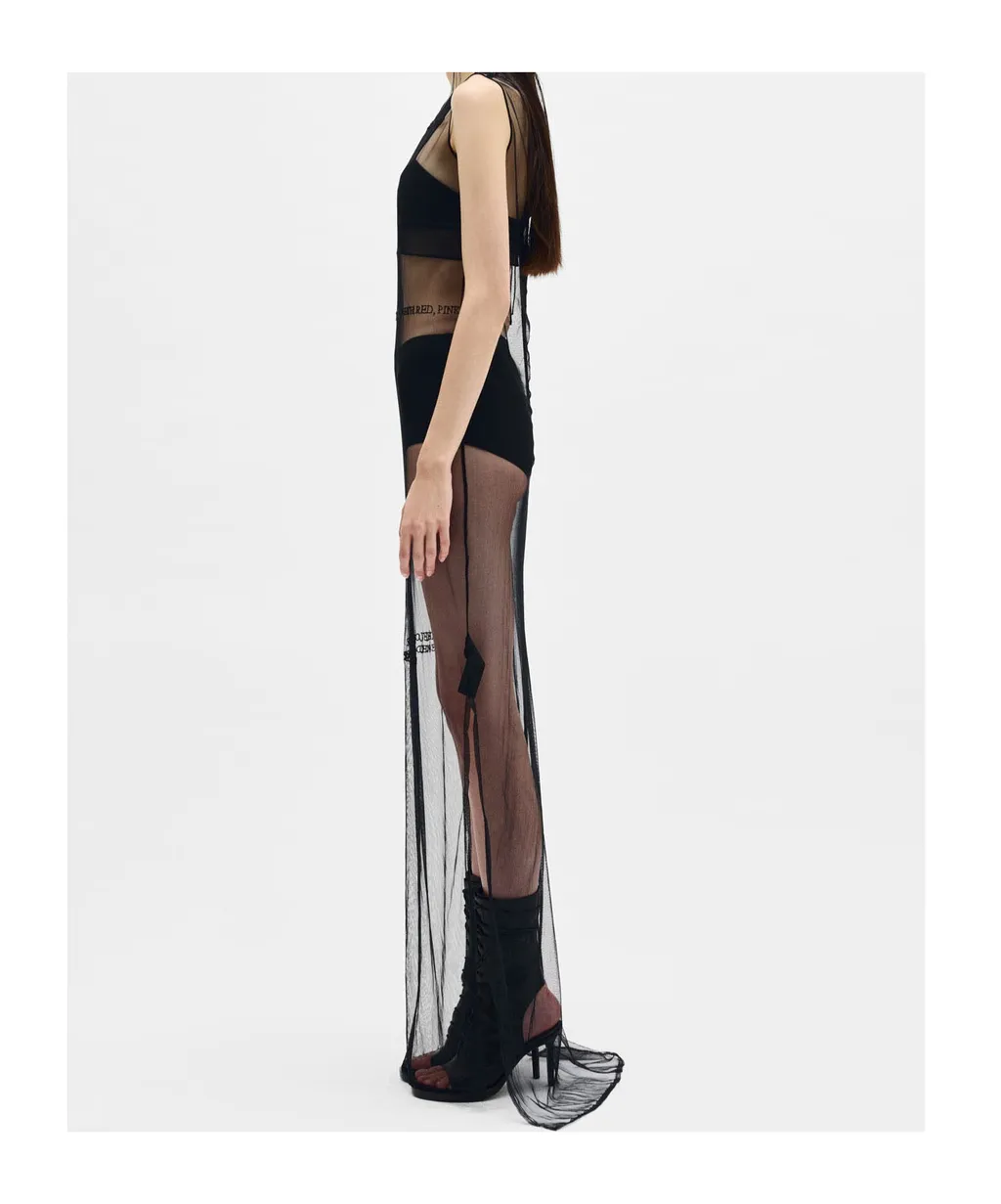 Seda Till The End Semi-Sheer Mesh Maxi Dress