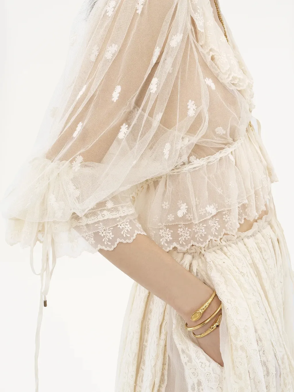 Chloé V-Neck Ruffled Top
