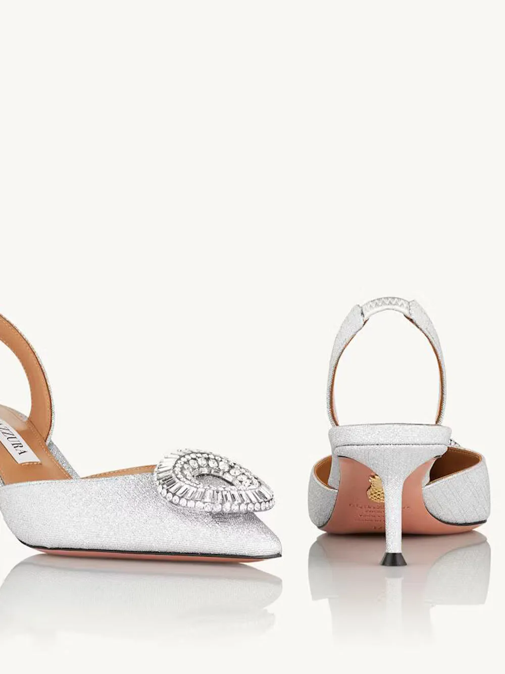 105Mm Crystal Hoop Sling Pumps