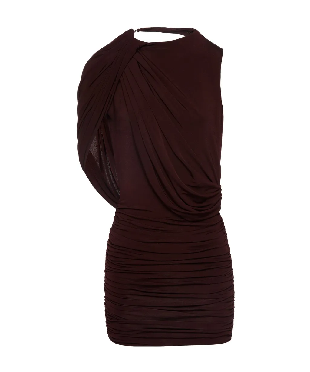 Magda Butrym Asymmetrical Draped Mini Dress