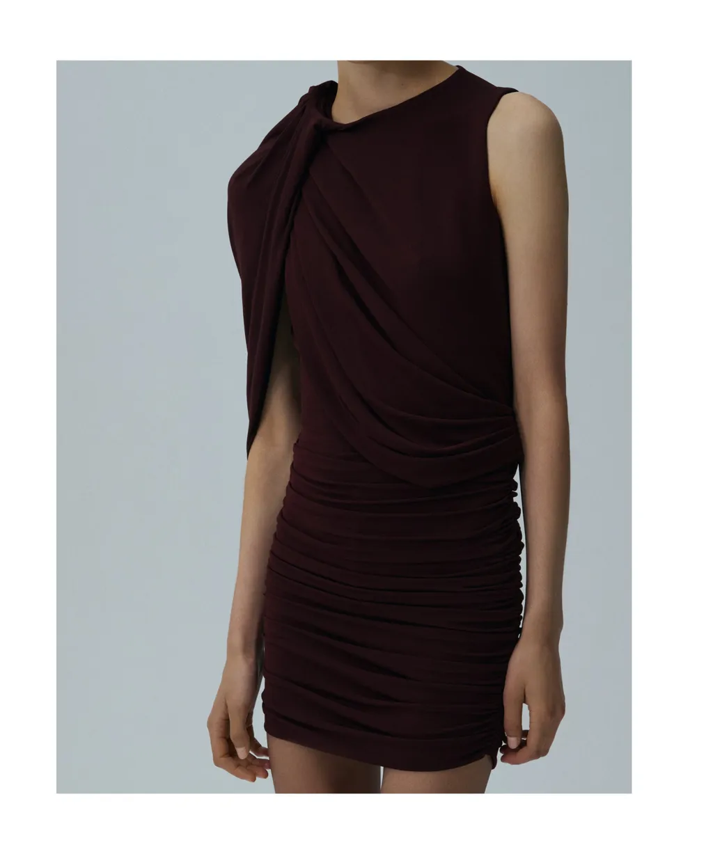 Magda Butrym Asymmetrical Draped Mini Dress