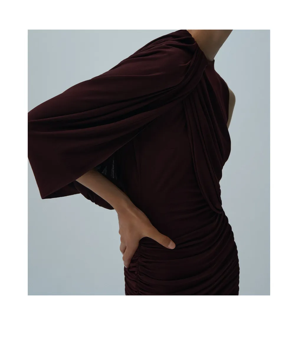 Magda Butrym Asymmetrical Draped Mini Dress