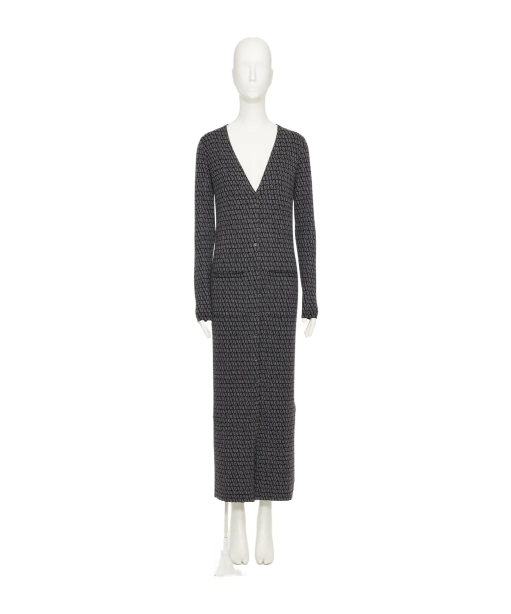 Valentino Toile Iconographe V-Neck Cardigan Dress