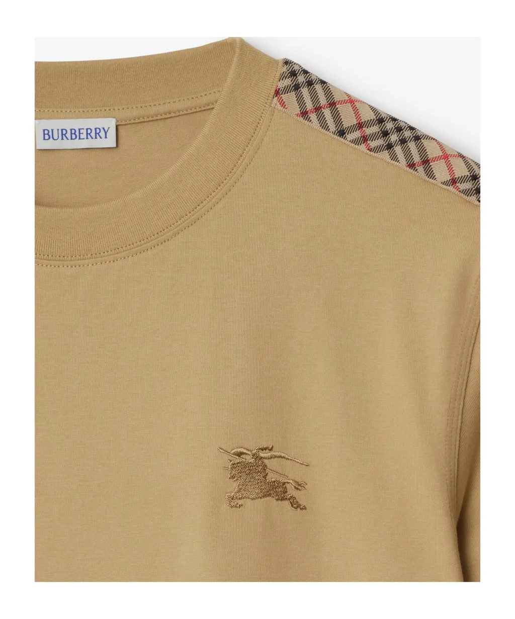 Burberry Check Trim Crewneck T-Shirt