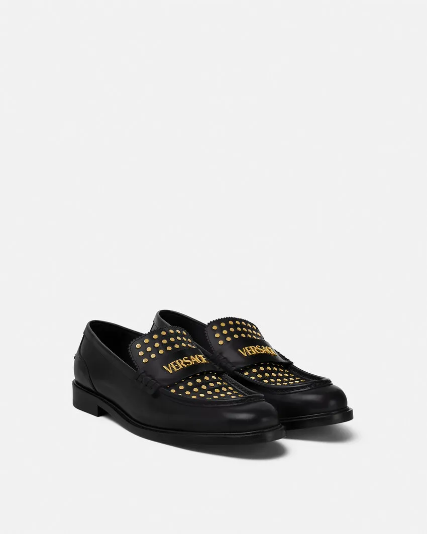 Versace Stud-Embellished Loafers