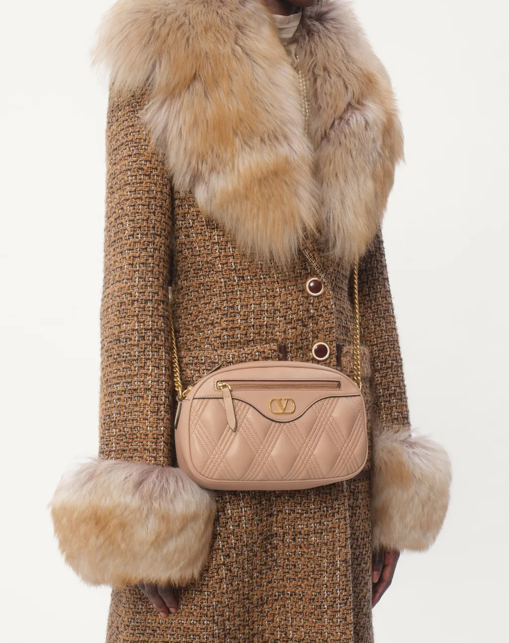 Valentino Quiltie 67 Zip-Up Medium Shoulder Bag