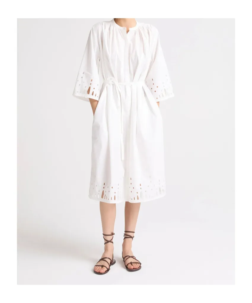 Yves Salomon Embroidered Midi Dress