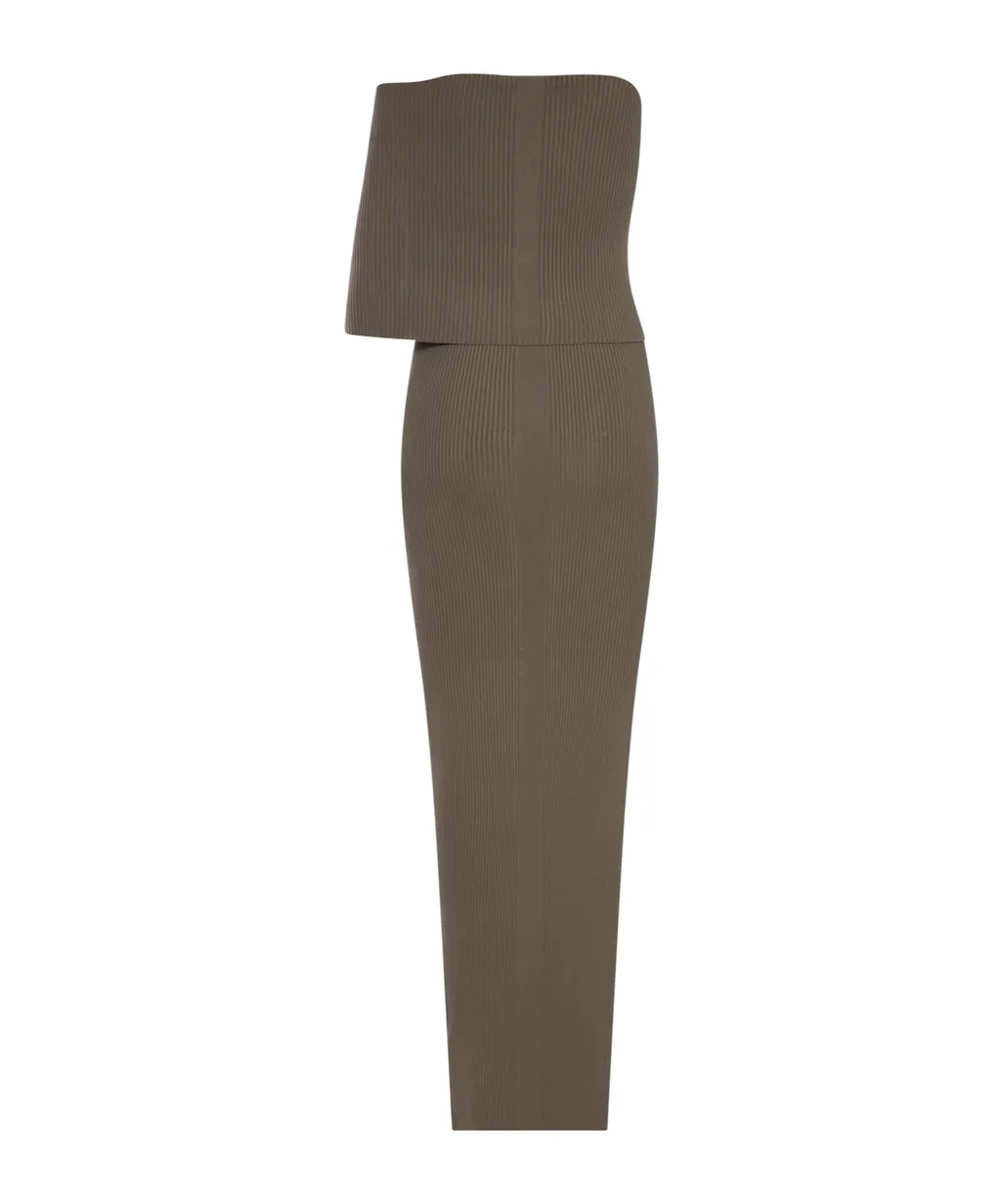 Rick Owens Strapless Ribbed Long Dress