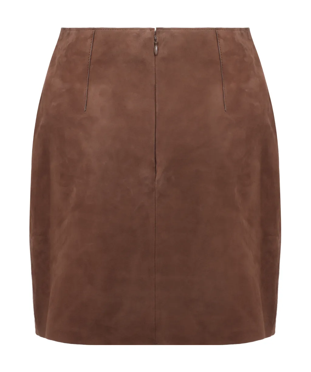 Yves Salomon Suede Wrap Skirt