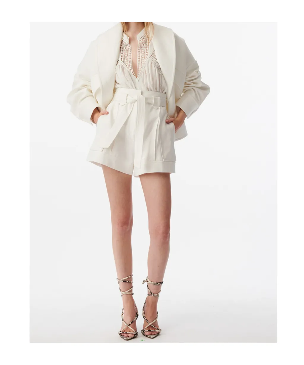 Iro Belted High-Waist Tailored Shorts