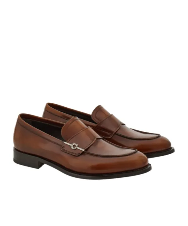 Gancini Button-Trimmed Penny Casual Shoes