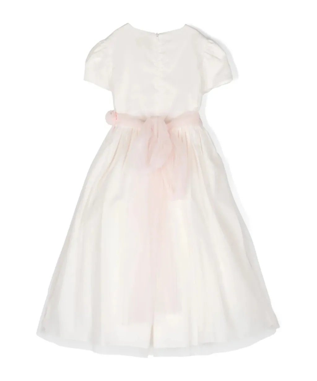 Floral-Appliqué Tulle Dress