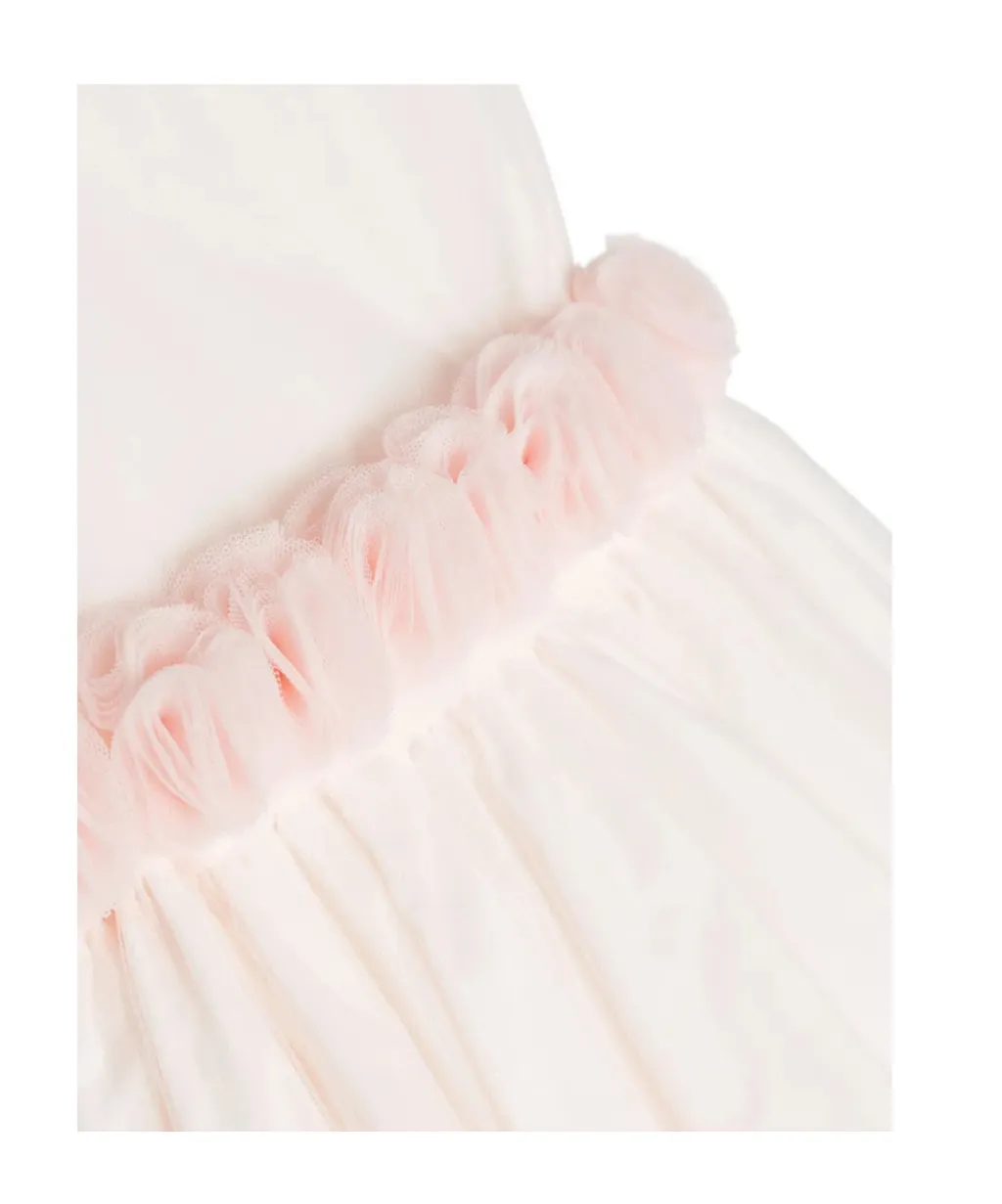 Floral-Appliqué Tulle Dress