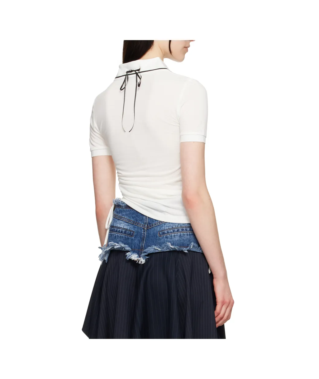 Bow-Detail Polo Top