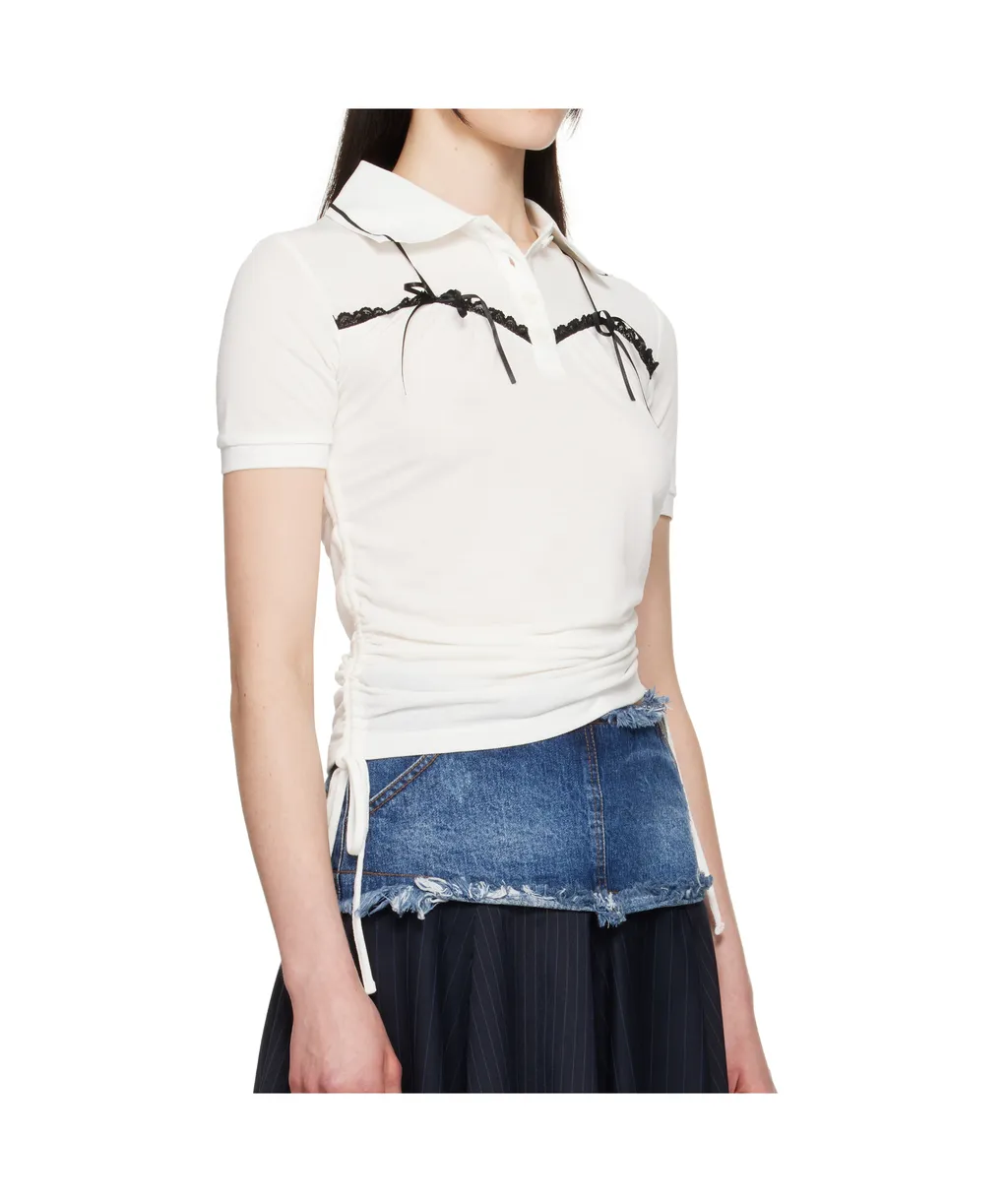 Bow-Detail Polo Top