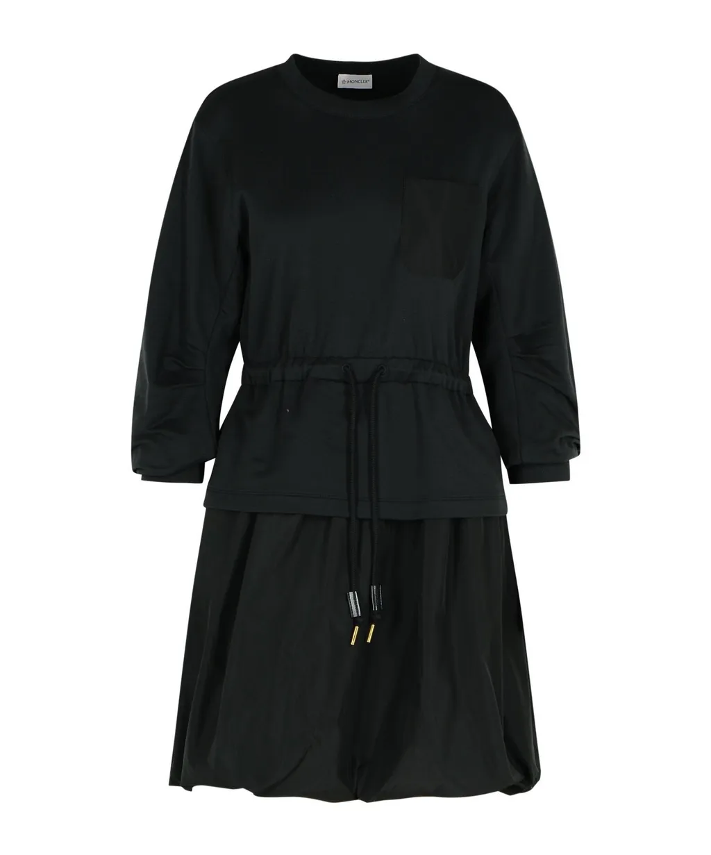 Moncler Layered Drawstring Waist Dress