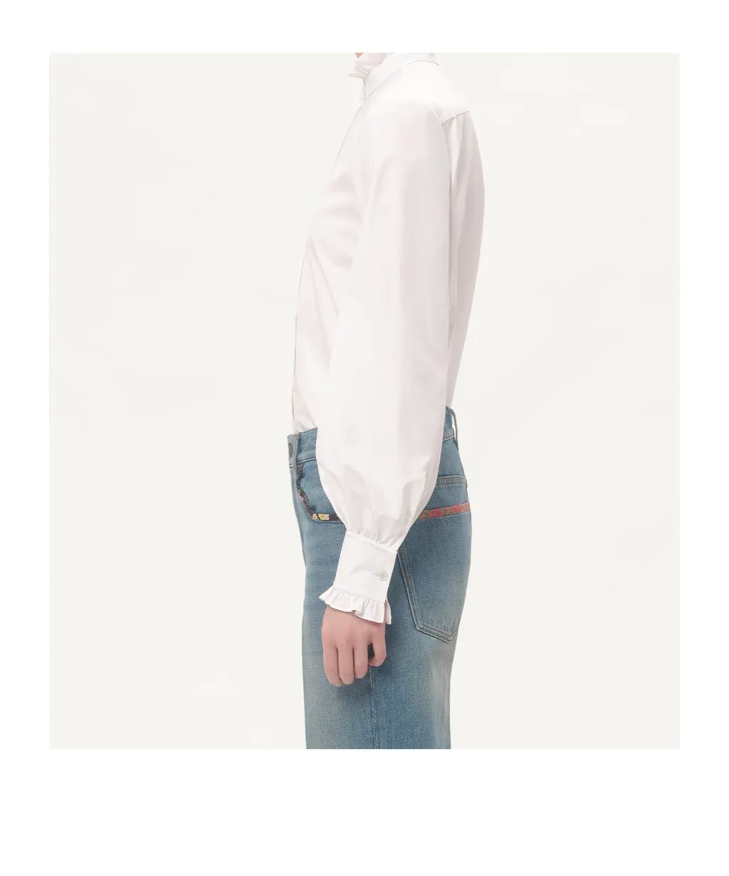 Valentino Button-Up Ruffle Detailed Shirt
