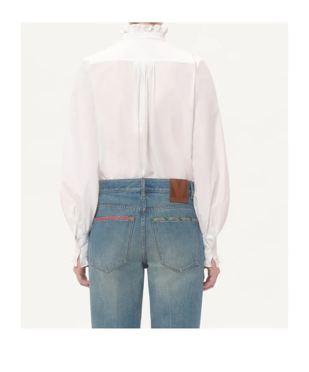 Valentino Button-Up Ruffle Detailed Shirt