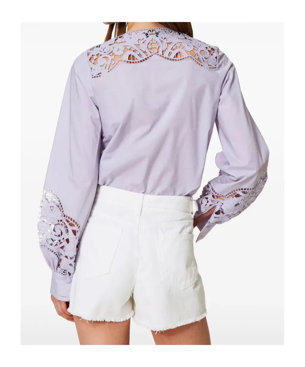 Twinset Frayed Hem Belted Shorts
