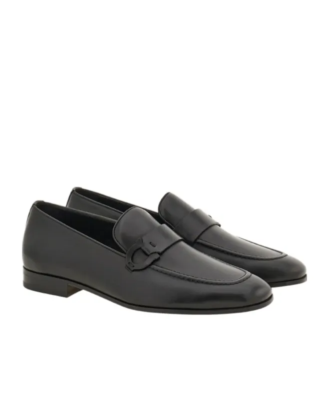 Ferragamo Gancini Plaque Slip-On Loafers