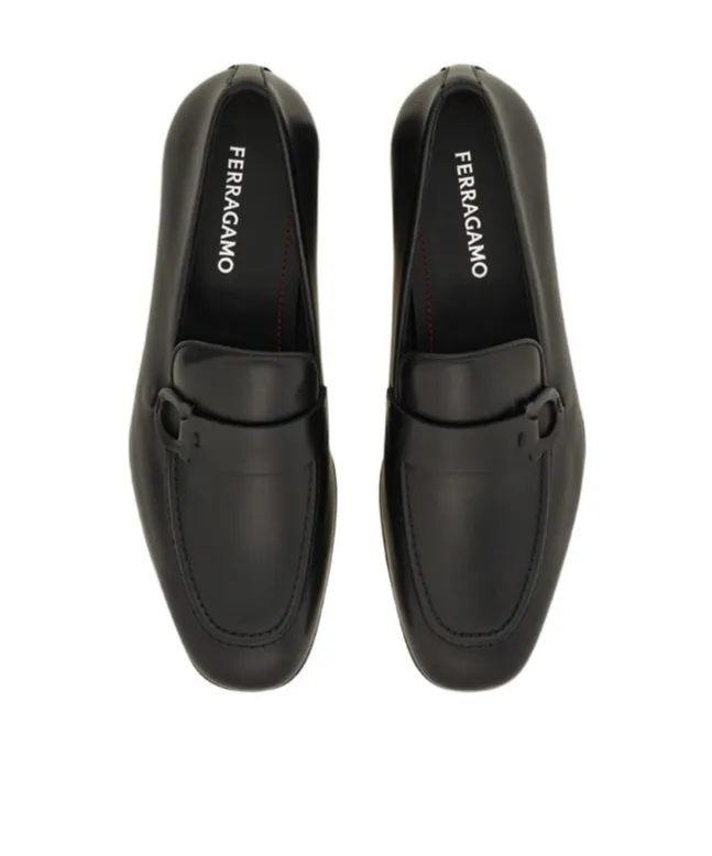 Ferragamo Gancini Plaque Slip-On Loafers