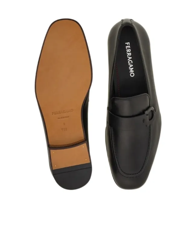 Ferragamo Gancini Plaque Slip-On Loafers
