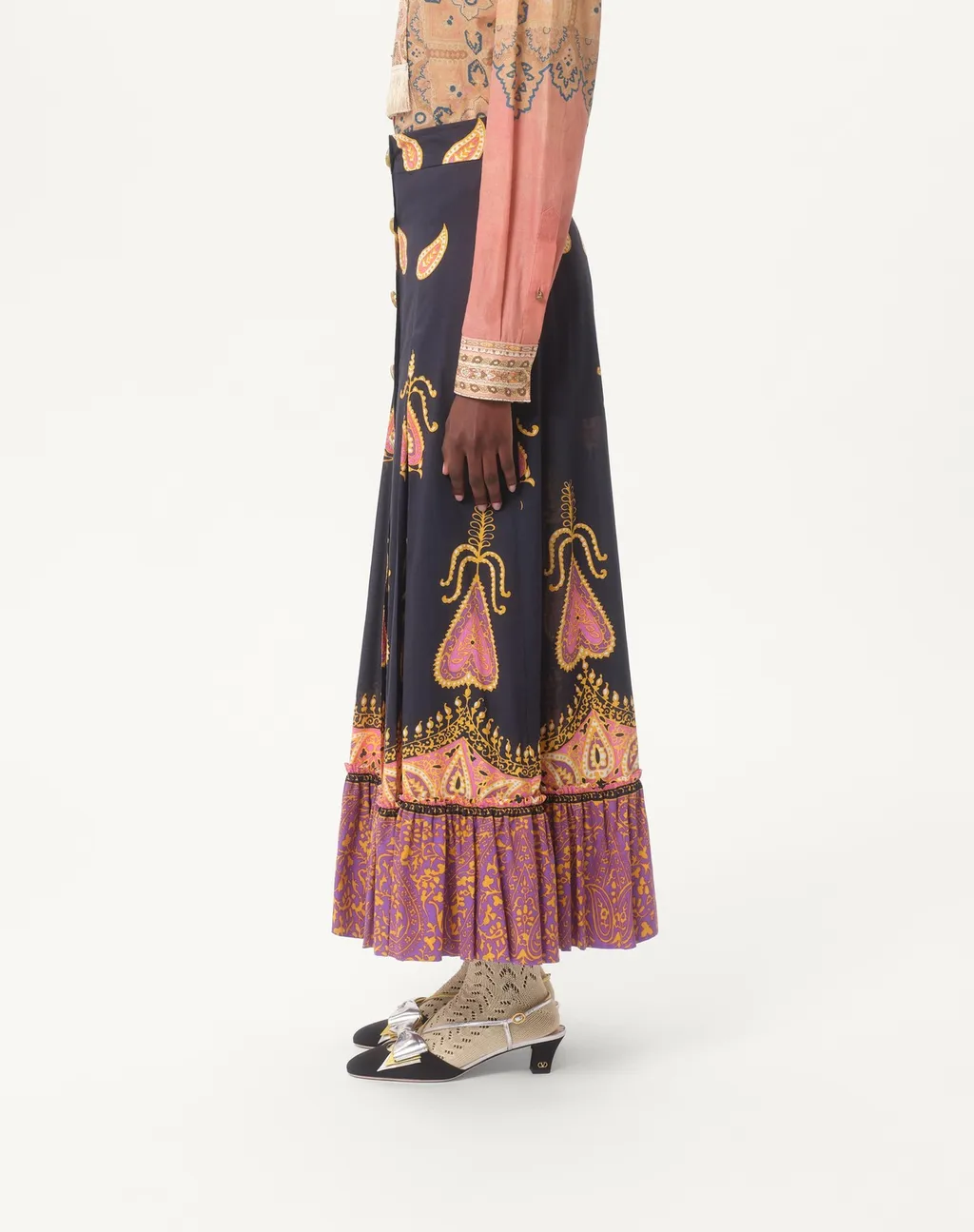 Paisley-Print Maxi Skirt