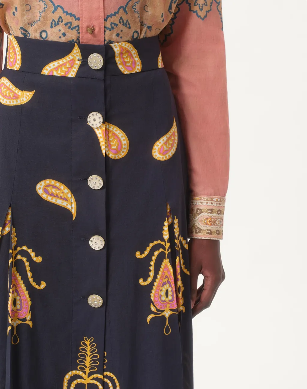 Paisley-Print Maxi Skirt
