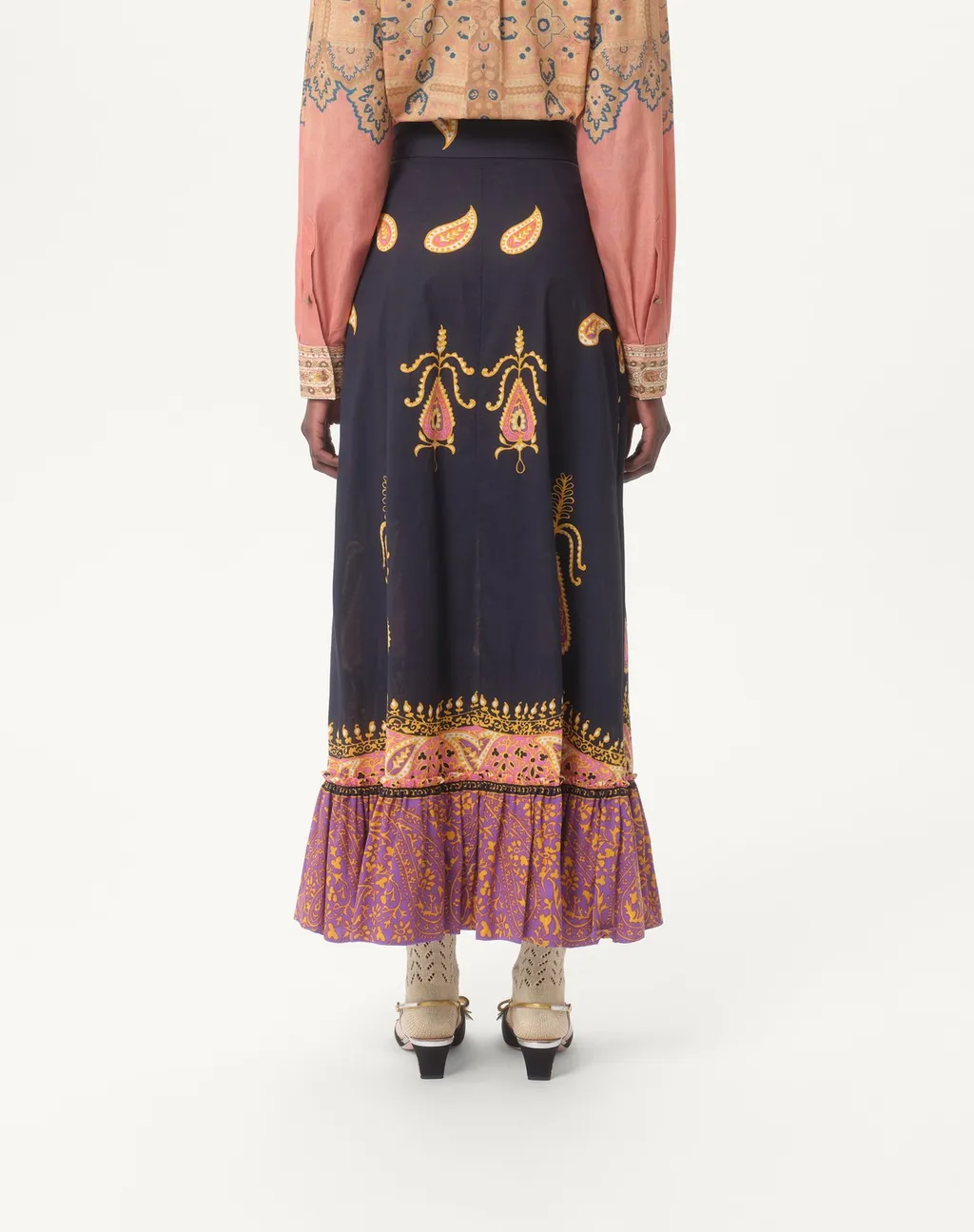 Paisley-Print Maxi Skirt