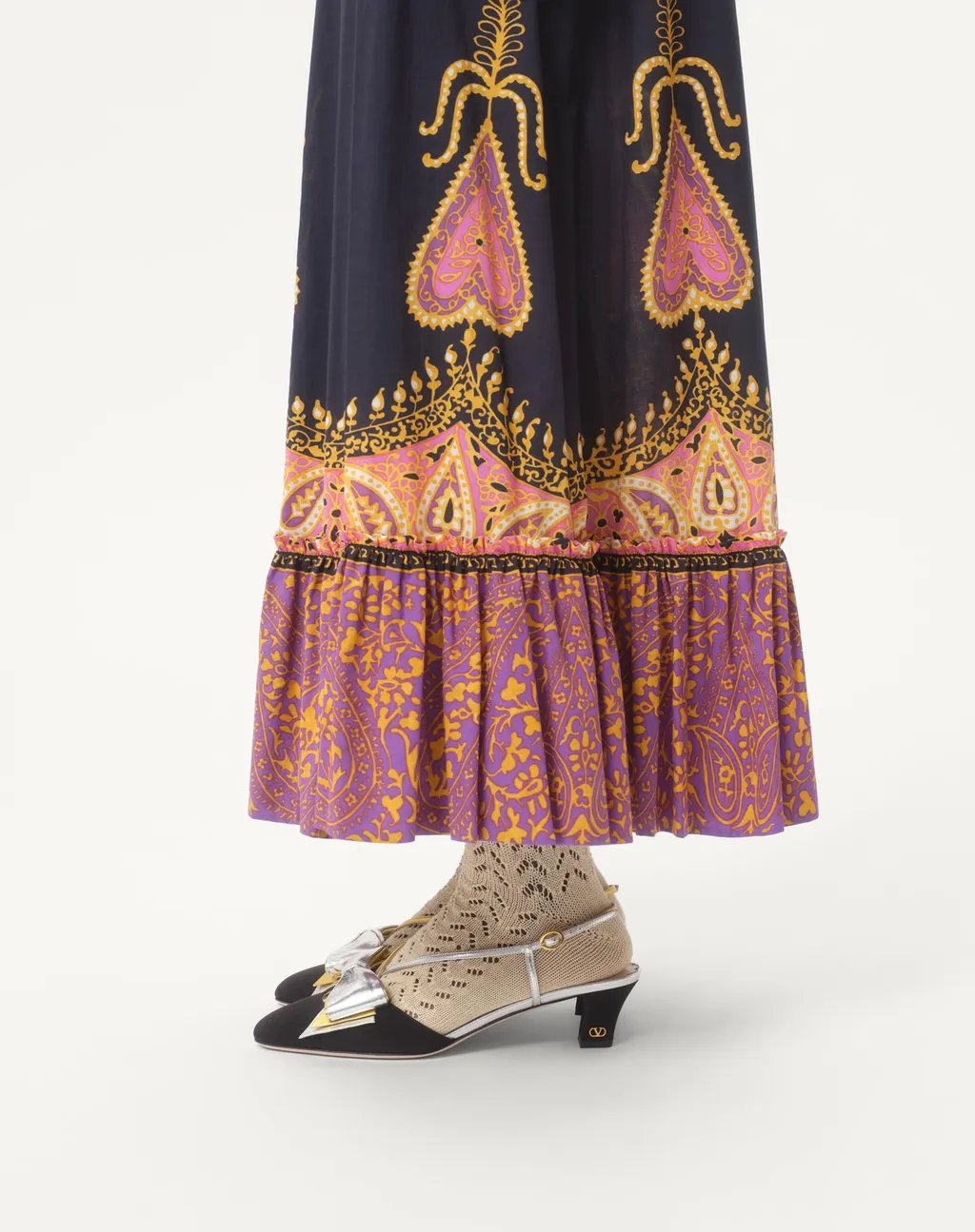 Paisley-Print Maxi Skirt