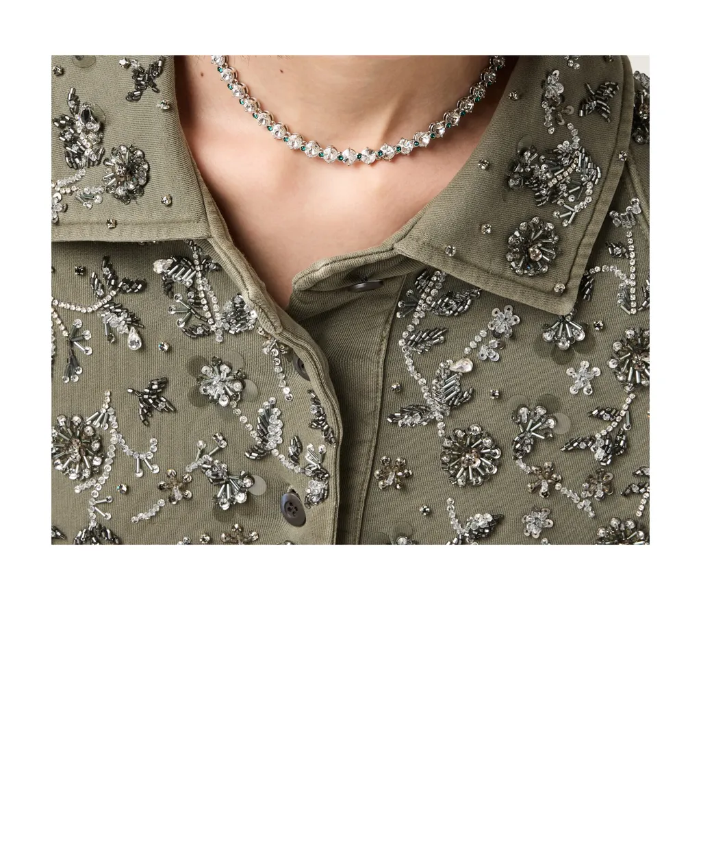 Metal Necklace With Crystals