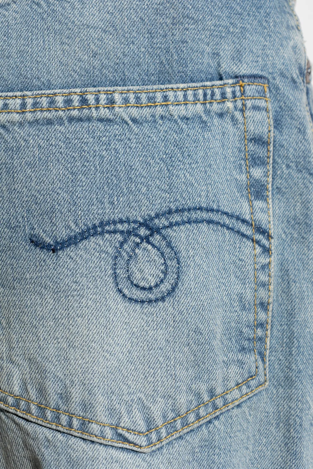 Wide-Leg Distressed Jeans