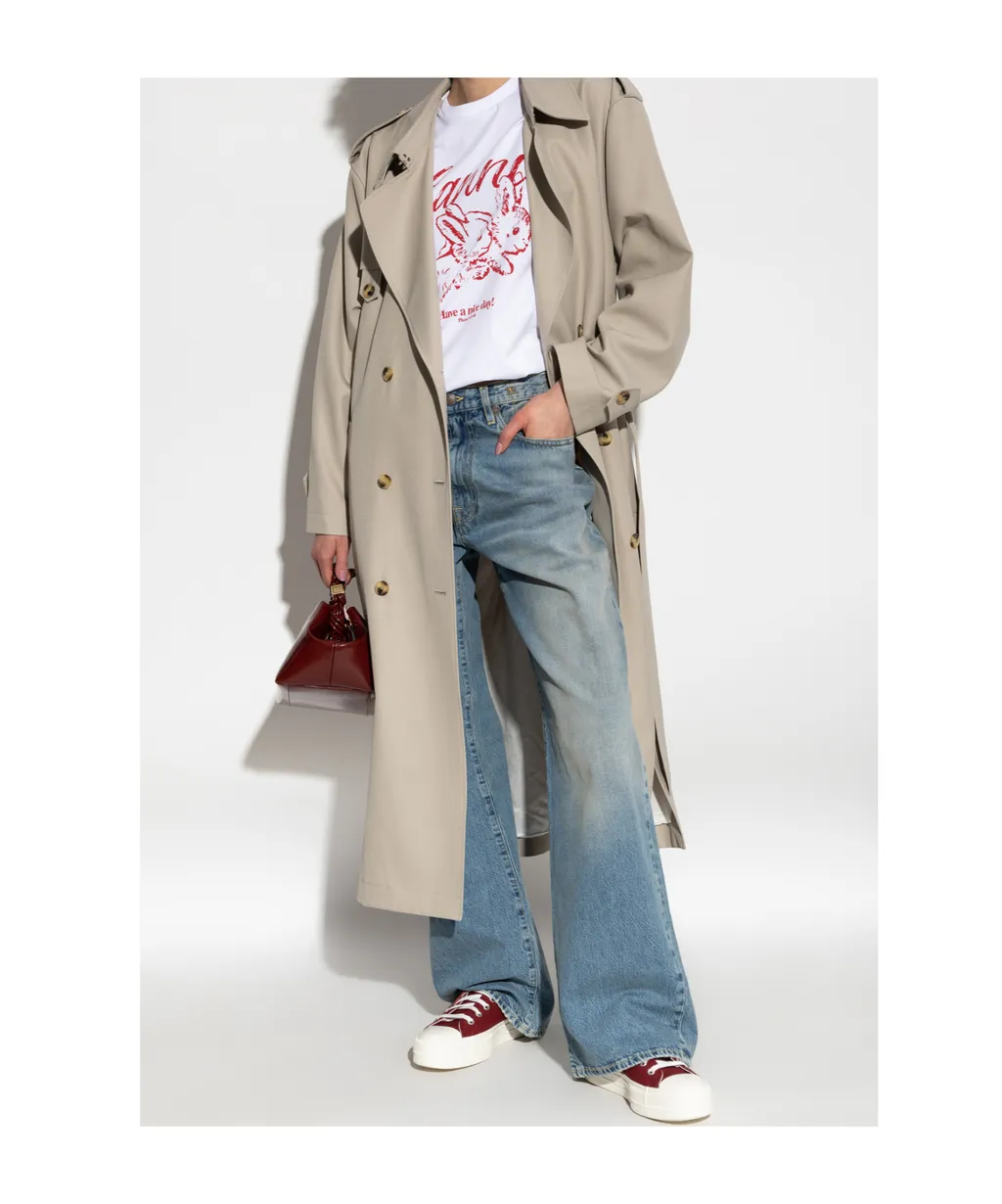 Wide-Leg Distressed Jeans