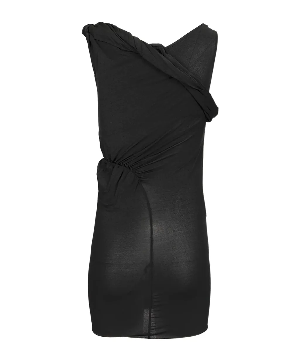 Rick Owens Sahara Asymmetric Gathered Sleeveless Top