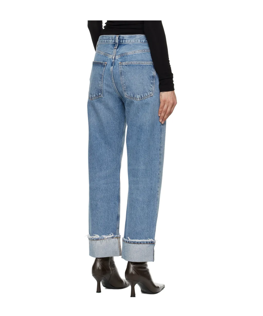 Five-Pocket Straight-Leg Denim Trousers