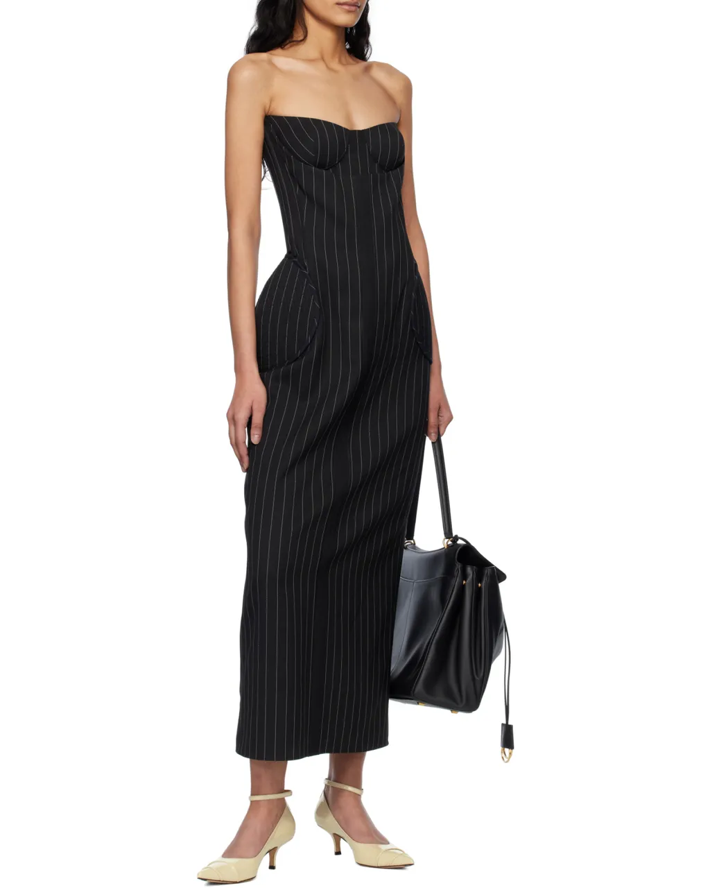 Pinstripe Midi Dress